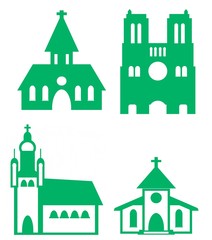 Edifices religieux en 4 icônes