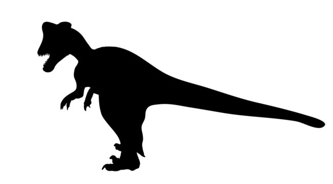 Silhouette Dinosaur. Black Vector Illustration.