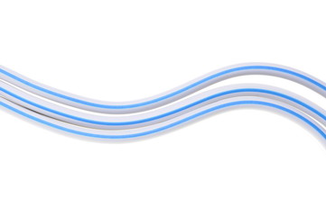 Electric cable lines isolated on white background