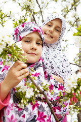 Two little muslim girls