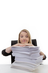 woman working at her desk