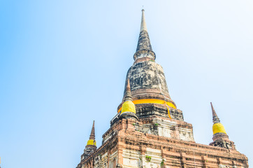 Fototapeta premium Wat Yai Chaimongkol temple in ayutthaya Thailand