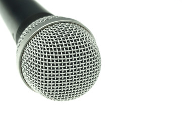 Black and silver microphone isolated
