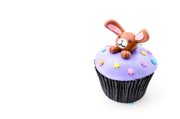 Easter cupcakes isolated white background