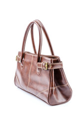 Naklejka premium Woman leather bag isolated white background
