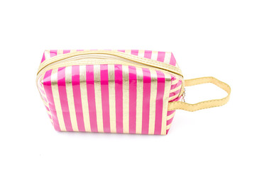 Makeup bag isolated white background