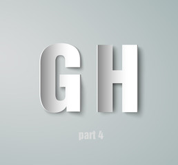 Vector Paper Graphic Alphabet G H