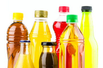Soft bottle drink isolated white background