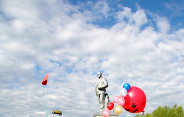 Statue of Lenin in Ishimbay, Russia