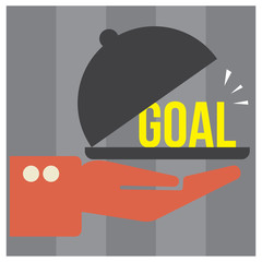 Food tray with GOAL, vector format