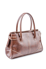 Naklejka premium Woman leather bag isolated white background