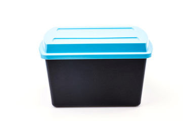 Plastic box isolated white background