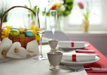 Beautiful holiday Easter table setting