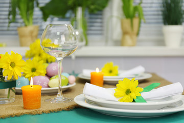 Beautiful holiday Easter table setting