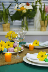 Beautiful holiday Easter table setting