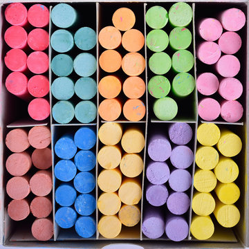 color chalk in box