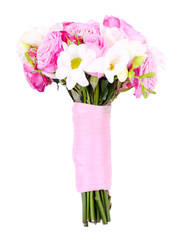 Beautiful wedding bouquet, isolated on white