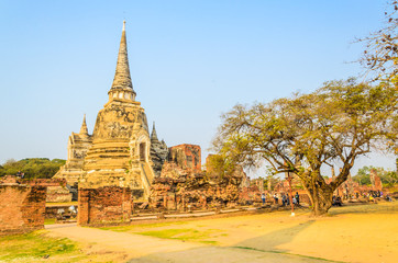Obraz premium Wat Phra Si Sanphet temple at ayutthaya Thailand