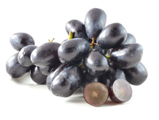 Dark grapes, Isolated on white background