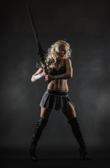 Woman and sword