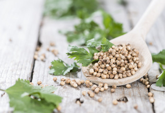 Wooden Spoon with Coriander seeds