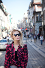 Obraz premium Blonde girl posing.