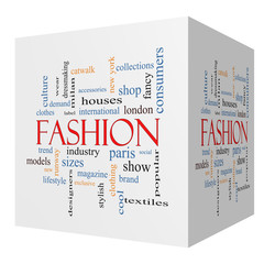 Fashion 3D cube Word Cloud Concept
