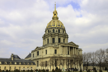 Fototapeta na wymiar Panorama of Cathedral Les Invalides in Paris
