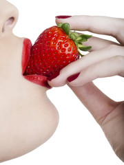 Naklejka premium Mordendo una fragola