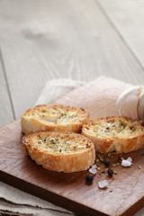 crostini with olive oil and garlic