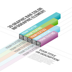 3D Graphic Bar Color Infographic Elements