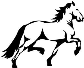 stylized trotting horse