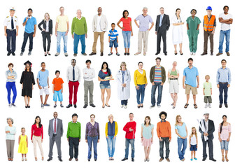 Large Group of Multiethnic Colorful Diverse People
