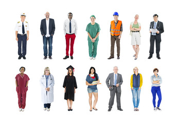 Group of Multiethnic Diverse Mixed Occupation People