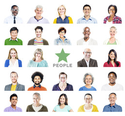 Portrait of Multiethnic Colorful Diverse People