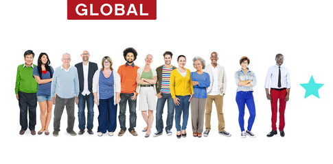 Fototapeta premium Group of Multiethnic Diverse Colorful People