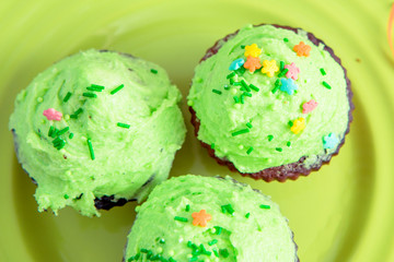 sweet dessert with green cream