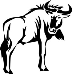 stylized wildebeest
