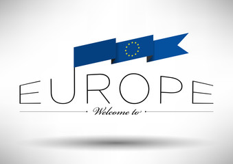 European Union Flag Typography Design