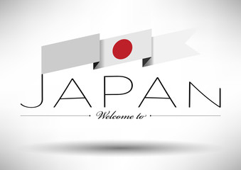 Japan Flag Typography Design