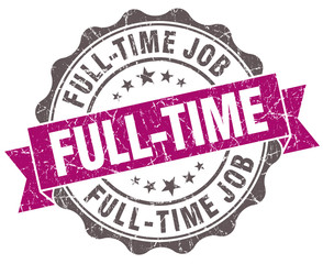 Full-time violet grunge retro vintage isolated seal