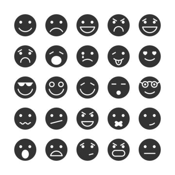 Smiley faces icons set of emotions