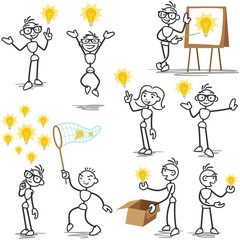 Stickman light bulb idea creative thinking plagiarism