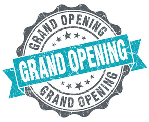 Obraz premium Grand opening turquoise grunge retro vintage isolated seal
