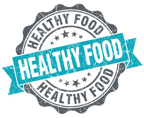 Healthy food turquoise grunge retro vintage isolated seal