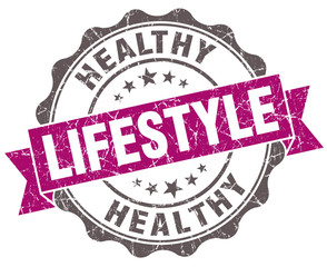 Healthy lifestyle violet grunge retro vintage isolated seal