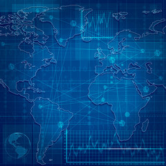 Global Communications. Abstract techno backgrounds for your desi