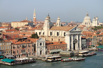 Fototapeta na wymiar Giudecca channel in Venice, Italy