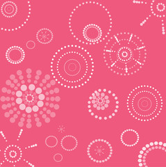 Vector retro pink and white seamless dotted circle background