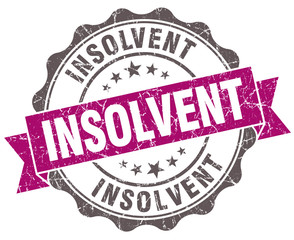 Insolvent violet grunge retro vintage isolated seal